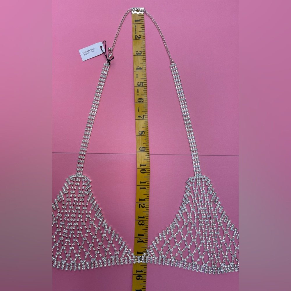 NWT Natasha Couture Rhinestone Bralette Adjustable Size - Picture 6 of 14